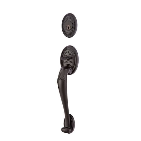 Emtek Flat Black Handleset 471224OCLFBLH 471224OCLFBLH